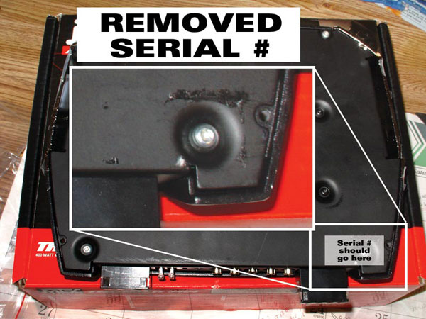 Removed Serial Number from MTX Amp