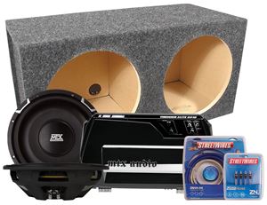 Picture of TE601FPRPKG 800W RMS Dual 12 inch Patented Shallow Subwoofer, Thunder Elite Amplifier, and Unloaded Enclosure Bass Package