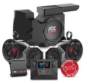 Picture of Four Speaker, Dual Amplifier, and Single Subwoofer Polaris RZR Audio System