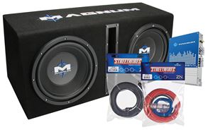 Picture of Magnum MB210SPPKG Dual 10 inch 400W RMS Vented Enclosure with Amplifier and Wire