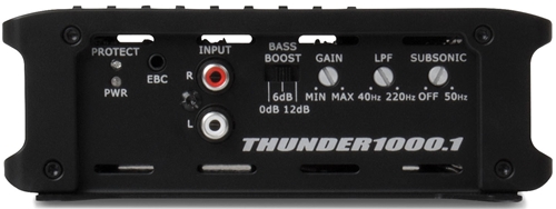 THUNDER1000.1 Mono Block Car Audio Amplifier Controls