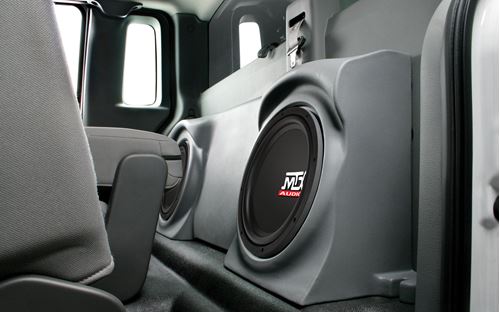 Picture of Ford F-150 Regular Cab Amplified Dual 12 inch 200W RMS Vehicle Specific Custom Subwoofer Enclosure 