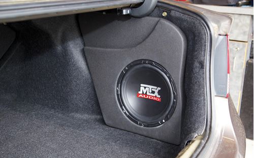 Picture of Honda Civic Amplified 10 inch 200W RMS Vehicle Specific Custom Subwoofer Enclosure 
