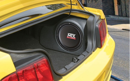 Picture of Ford Mustang Amplified 12 inch 200W RMS Vehicle Specific Custom Subwoofer Enclosure 