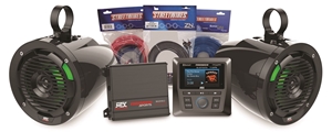 Picture of Amplifier and 2 Roll Cage Speaker with Bluetooth Media Controller Package
