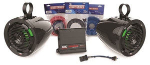 Picture of Universal Audio Package with Amplifier and 2 Roll Cage Speakers - For Polaris