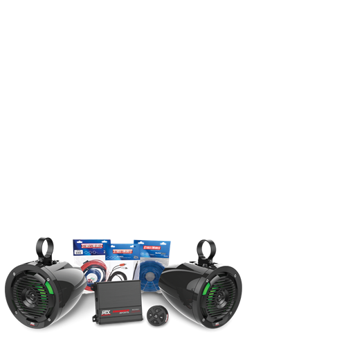 Picture of Universal Bluetooth Audio Package with Amplifier and 2 Roll Cage Speakers