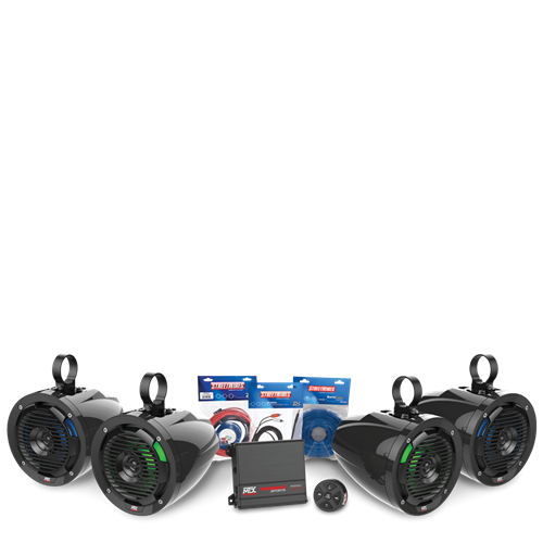 Picture of Universal Bluetooth Audio Package with Amplifier and 4 Roll Cage Speakers