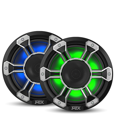 Picture of PS8H 8” 150-Watt RMS 4Ω Compression Horn Speaker Pair IP-67 Rated with RGB Lighting and Customizable Grille
