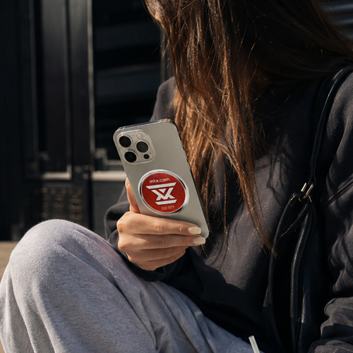 MTX Red Color Circle Phone Case Sticker